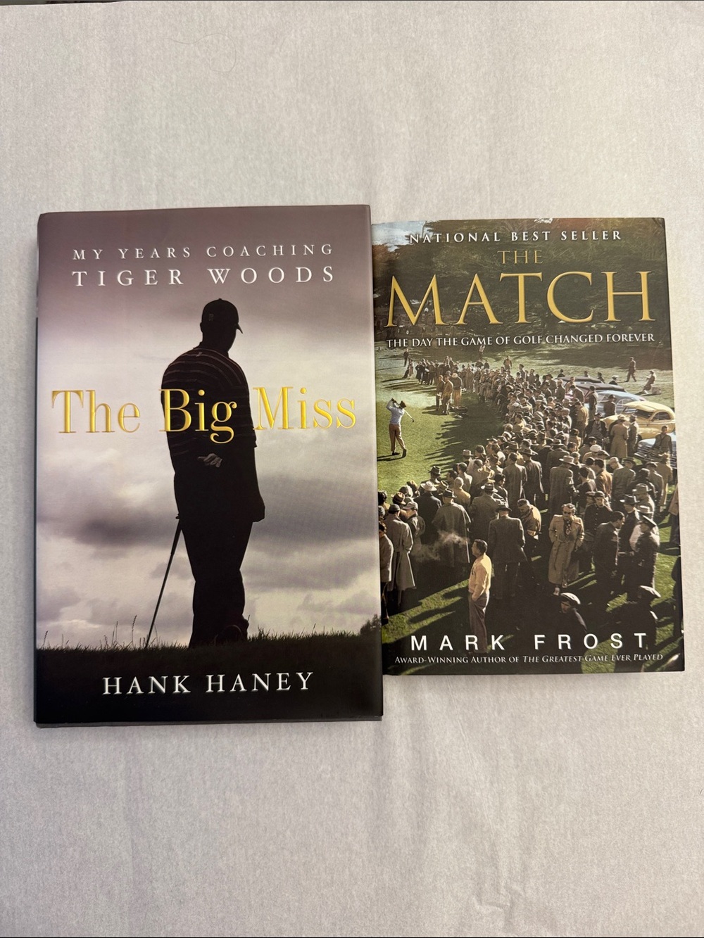 The Big Miss by Hank Haney & The Match by Mark Frost - in like new condition.